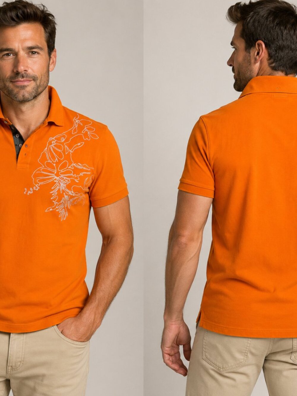 Vintage Artful Dodger Polo Shirt XL Bright Orange 100%Cotton Embroidered Graphic